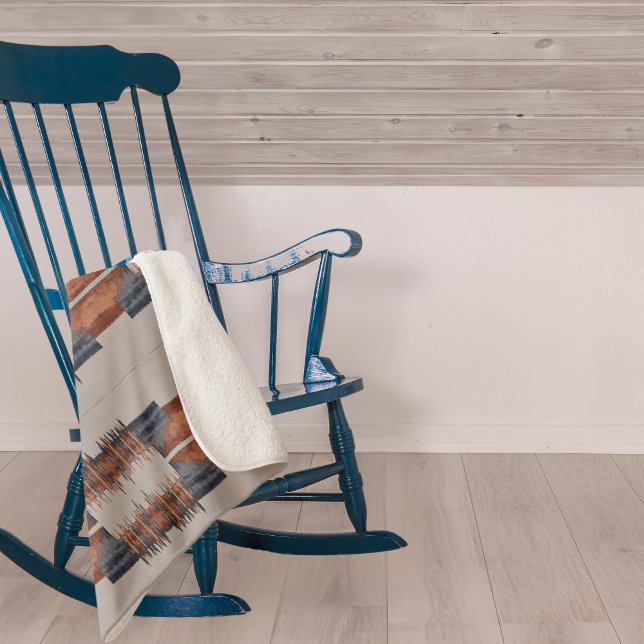 Cobertor Sherpa Moderno Taupe Denim e Feira (Criador carregado)