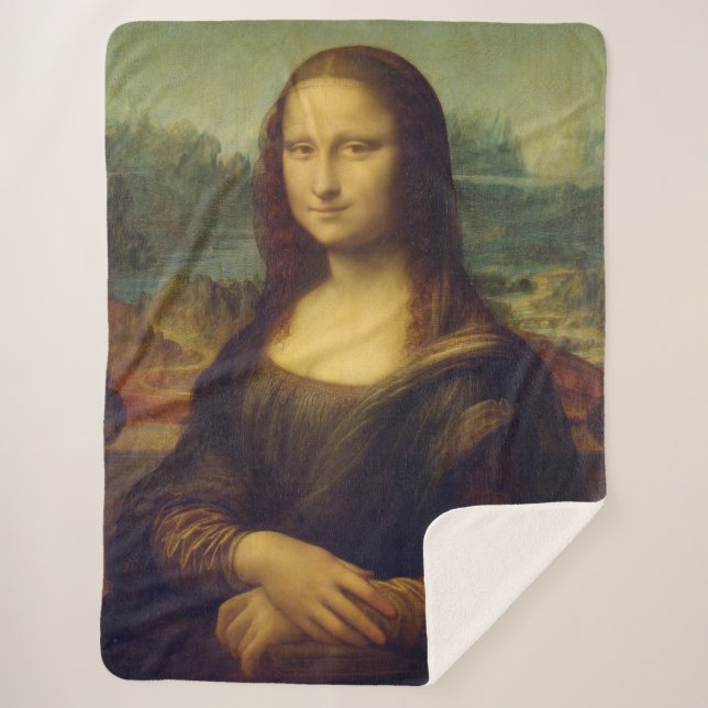 Cobertor Sherpa Mona Lisa By Leonardo Da Vinci (Frente)
