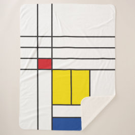 Cobertor Sherpa Mondrian II Minimalista De Stijl Modern Art Design