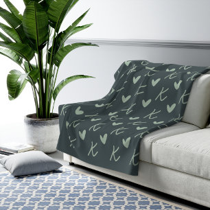 Cobertor Sherpa Monograma de bolacha personalizado, presente quent