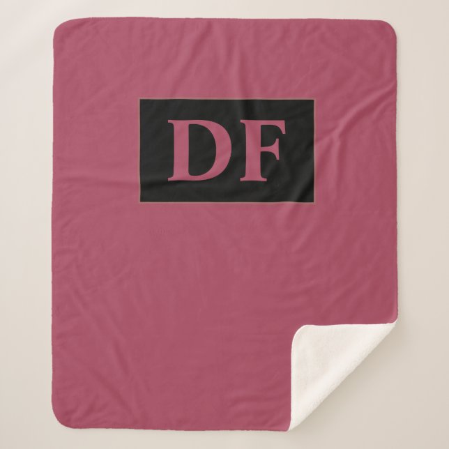 Cobertor Sherpa Monograma de Borgonha (Frente)