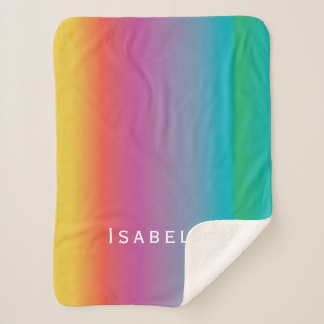 Cobertor Sherpa Monograma de Ombre Gradiente Cotografado (Frente)