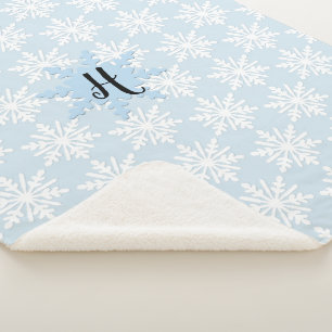 Cobertor Sherpa Monograma do Bebê Cozy Floco de neve Sherpa Blanke