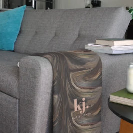 Cobertor Sherpa Monograma do Padrão de Grãos de Madeira abstrato r