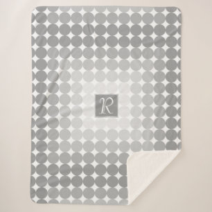 Cobertor Sherpa Monograma dos Círculos das Cinzas Modernas