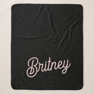 Cobertor Sherpa Monograma e Nome Moderno Pink Pidroso Blush