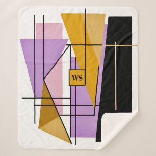 Cobertor Sherpa Monograma geométrico minimalista