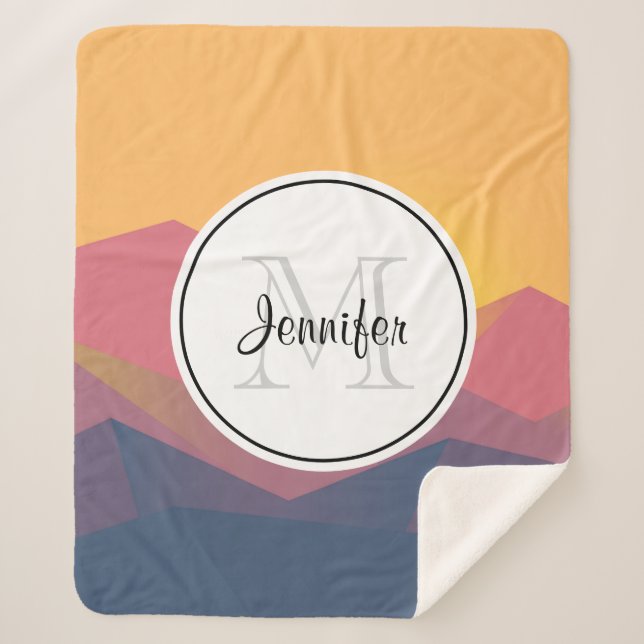 Cobertor Sherpa Monograma Geométrico Minimalista (Frente)