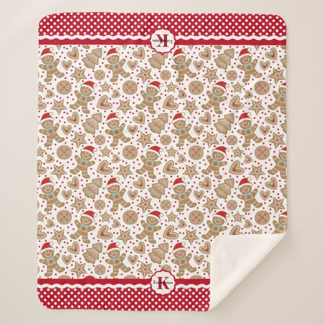 Cobertor Sherpa Monograma Gingerpão - Natal (Frente)