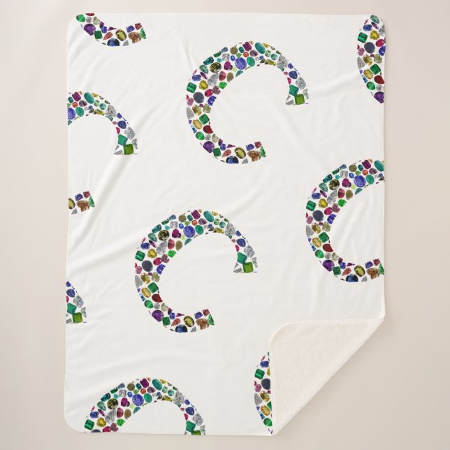 Cobertor Sherpa Monograma inicial - Letra C Trendência (Frente)
