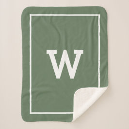 Cobertor Sherpa Monograma inicial verde simples Sherpa Blanket