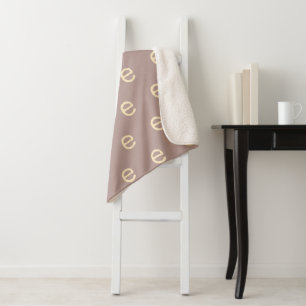 Cobertor Sherpa Monograma Moderno - Letra Typewrite Mauve