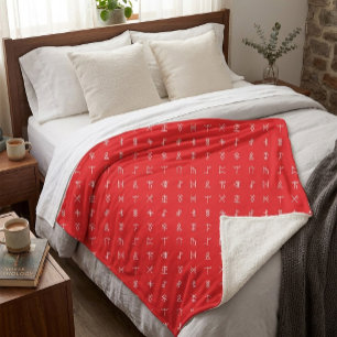 Cobertor Sherpa Monograma Personalizado e Folheto de Símbolos Runi