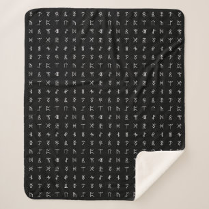 Cobertor Sherpa Monograma Personalizado e Folheto de Símbolos Runi