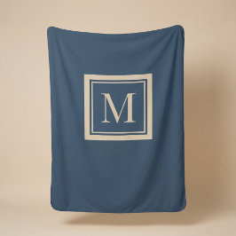 Cobertor Sherpa Monograma Personalizado em Azul e Baunilha com Mol