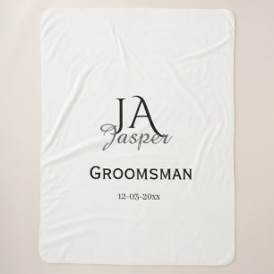 Cobertor Sherpa Monograma personalizado padrinho melhor homem nome