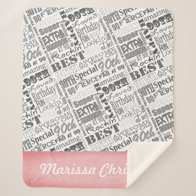 Cobertor Sherpa monograma personalizado Special da festa de (Frente)