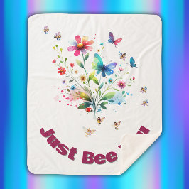 Cobertor Sherpa Monograma Simples Floral de Aquarela