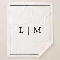 Monograma simples, preto e branco, minimalista