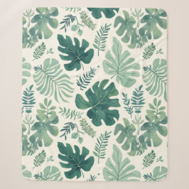 Cobertor Sherpa Monstera Mood - Folha Tropical