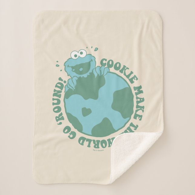 Cobertor Sherpa Monstro de cookies | Cookies fazem o mundo girar (Frente)
