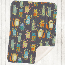 Cobertor Sherpa Monstros bonitos