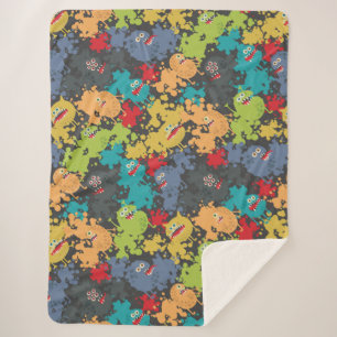 Cobertor Sherpa Monstros engraçados fofos