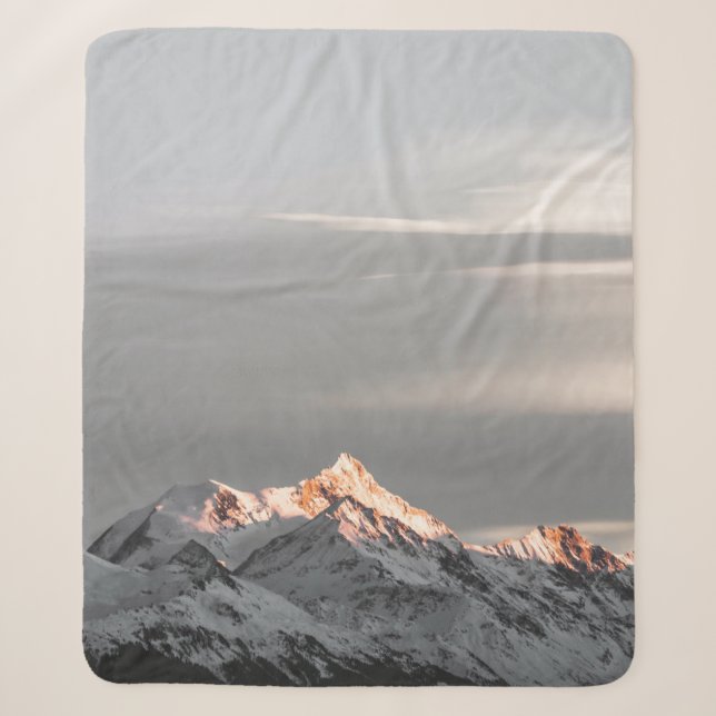 COBERTOR SHERPA MONTANHAS COBERTAS COM NEVE (Frente)