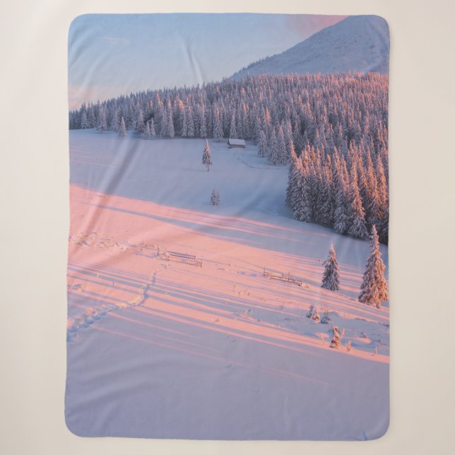 Cobertor Sherpa Montanhas Snowy (Frente)