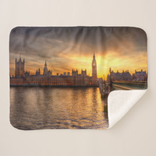 Cobertor Sherpa Monumentos   Big Ben & Houses do Parlamento