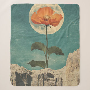 Cobertor Sherpa Moonlit Orange Bloom - Vintage Boho Charm