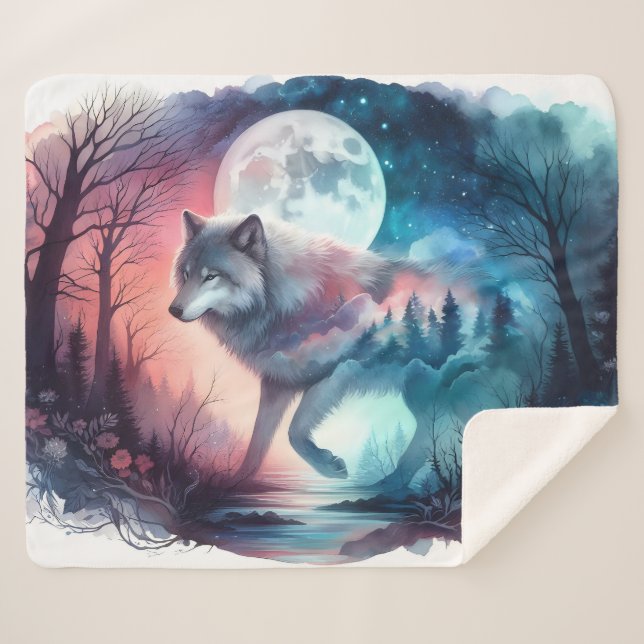 Cobertor Sherpa Moonveil Passage: The Forest Within (Frente (Horizontal))