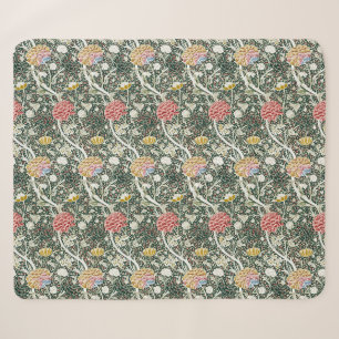 Cobertor Sherpa Morris Cray Vintage Blossom Floral Design Verde