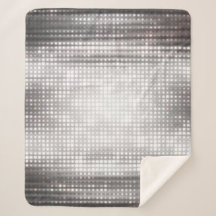 Cobertor Sherpa Mosaico Brilhante: Abstrato brilhante de Cinza.