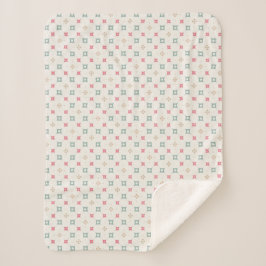 Cobertor Sherpa Mosaico Floral Pastel Vintage
