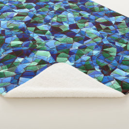 Cobertor Sherpa Mosaico irregular e desorganizado sobreposto azul