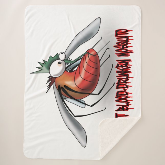 Cobertor Sherpa Mosquito gordo, bêbado com sangue (Frente)