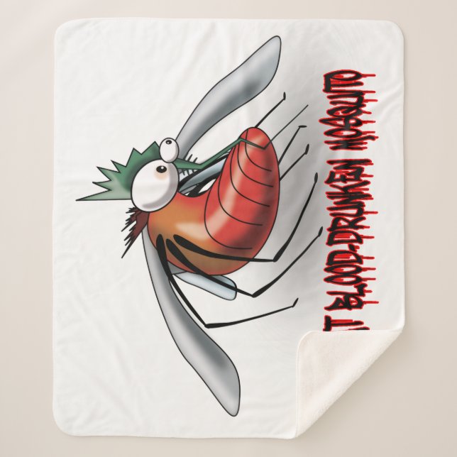 Cobertor Sherpa Mosquito gordo, bêbado com sangue (Frente)