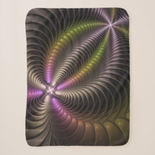 Cobertor Sherpa Movimento poderoso Arte Fractal Abstrato Colorida