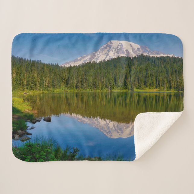 Cobertor Sherpa Mt. Rainier e Reflection Lake (Frente (Horizontal))