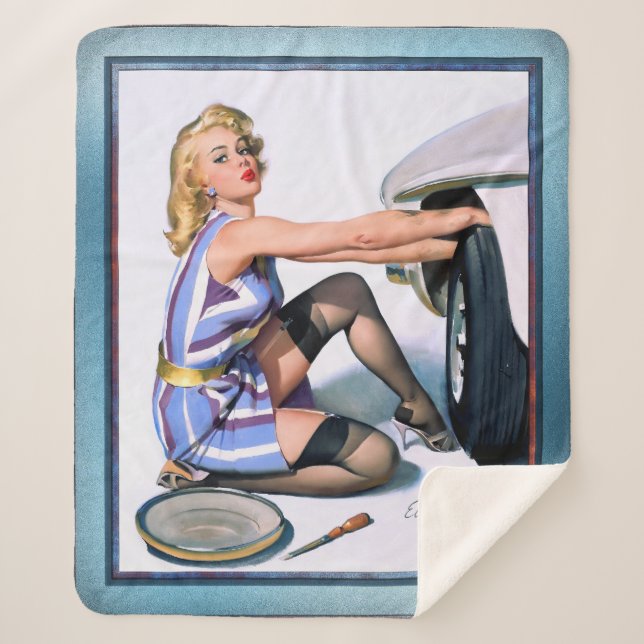 Cobertor Sherpa Mudança Rápida de Gil Elvgren (Frente)