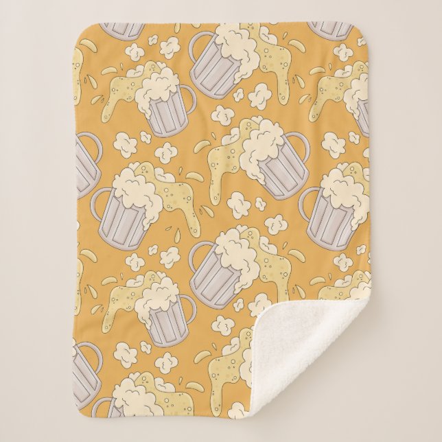 Cobertor Sherpa Mug com desenho de cerveja sem problemas. Álcool d (Frente)