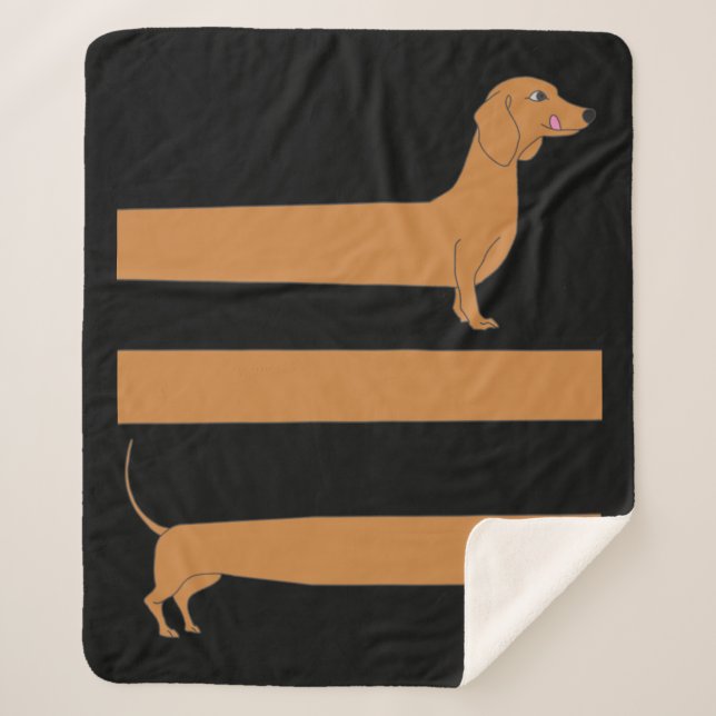 Cobertor Sherpa Muito longo Dachshund engraçado (Frente)