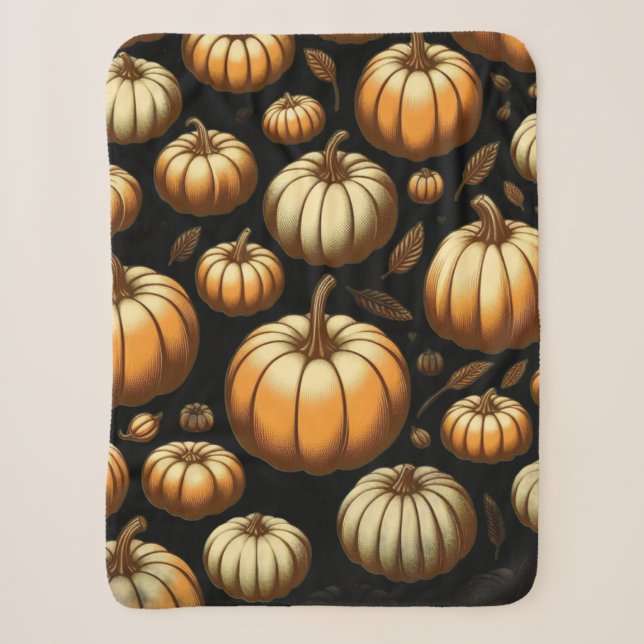 Cobertor Sherpa Muitos Pumpkins (Frente)