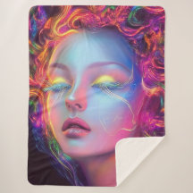 Mulher alienígena com cabelo cósmico