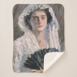 Cobertor Sherpa Mulher legante com ventilador negro (Fujishima Tak