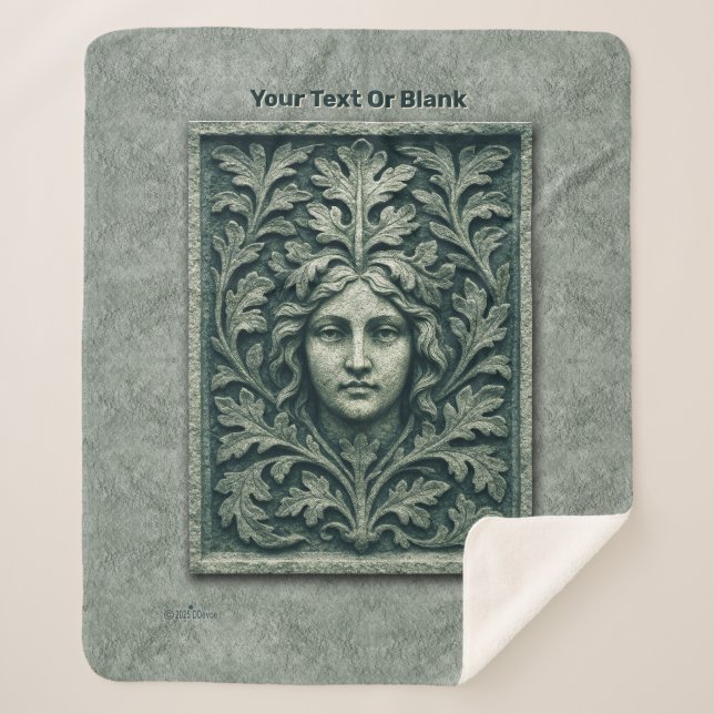 Cobertor Sherpa Mulher Verde - Pedra (Frente)