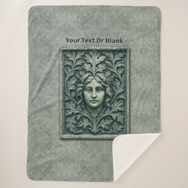 Cobertor Sherpa Mulher Verde - Pedra (Frente)