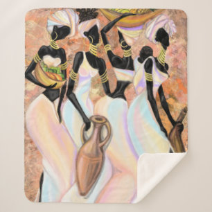 Cobertor Sherpa Mulheres Africanas Sherpa Blanket - Pintura de Est
