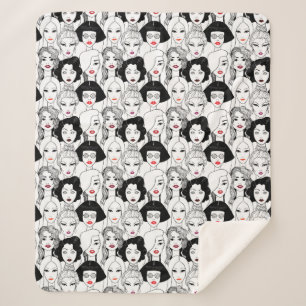 Cobertor Sherpa Mulheres com teste padrão do batom